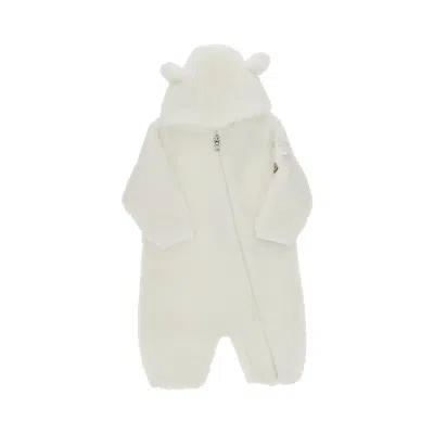 Moncler Kids' Teddy Fleece Romper Suit In White