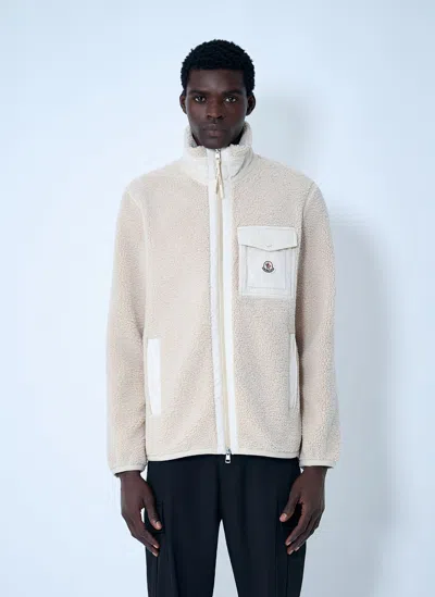 MONCLER TEDDY FLEECE ZIP-UP SWEATSHIRT