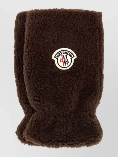 Moncler Teddy Gloves Fleece Texture Soft Fabric In Brown