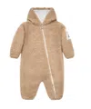 Moncler Teddy Hooded Baby Grow In Brown