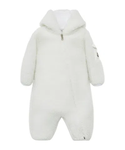 Moncler Teddy Hooded Baby Grow In White