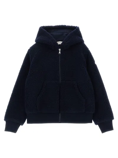 Moncler Kids' Teddy Hoodie In Blue