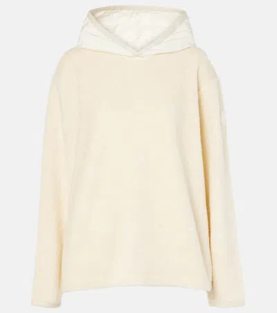 Moncler Teddy Hooded Sweatshirt In Beige