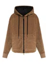 Moncler Teddy Jacket With Hood In Green