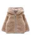 Moncler Teddy Jacket With Hood  In Brown