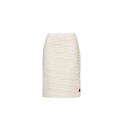 Moncler Jupe Matelassée Longueur Genou En Teddy, Femme, Blanc, Taille: 44 In White