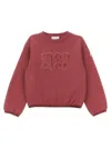 Moncler Teddy Logo Sweatshirt In Pink