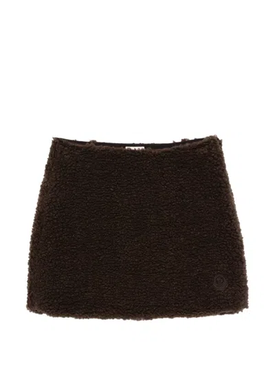 Moncler Teddy Mini Skirt In Brown
