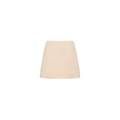 Moncler Teddy Effect Mini Skirt In Neutral