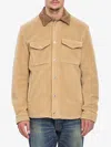 Moncler Teddy Corduroy-trimmed Shirt Jacket In Animal Print