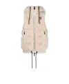 Moncler Padded Teddy Vest In Nude
