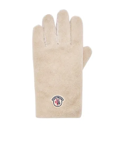 Moncler Teddy Padded Gloves In Pink