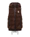 Moncler Teddy Padded Vest In Brown
