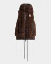 Moncler Teddy Padded Vest In Brown