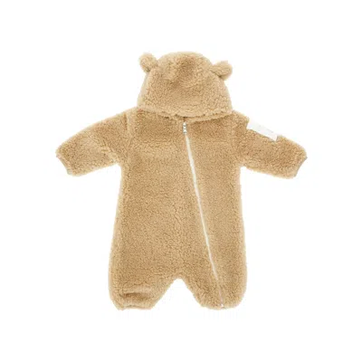 Moncler Babies' Teddy Romper Suit With Hood Kids In Brown