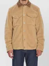 Moncler Teddy Corduroy-trimmed Shirt Jacket In Brown
