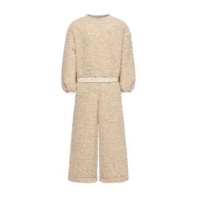 Moncler Kids' Teddy Sweatsuit Set, Girls, Beige, Size: 10y