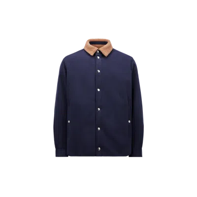 Moncler Veste-chemise Avec Finitions En Teddy In Blue