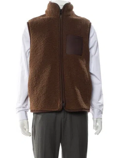 Pre-owned Moncler Teddy Vest In Brown