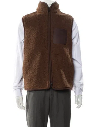 Pre-owned Moncler Teddy Vest In Brown