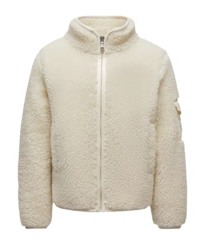 Moncler Kids' Teddy Zip-up Sweatshirt In Neutral