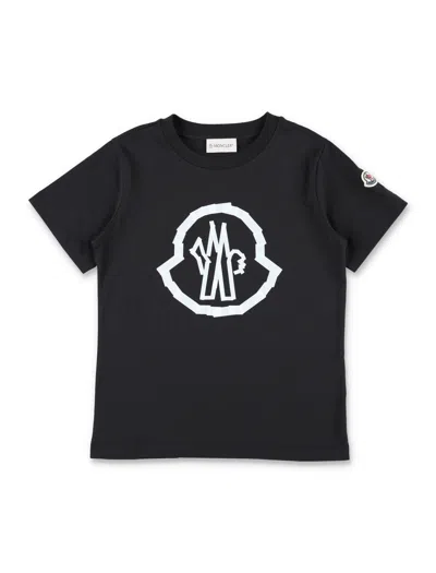 Moncler Kids' Tee Logo In Black