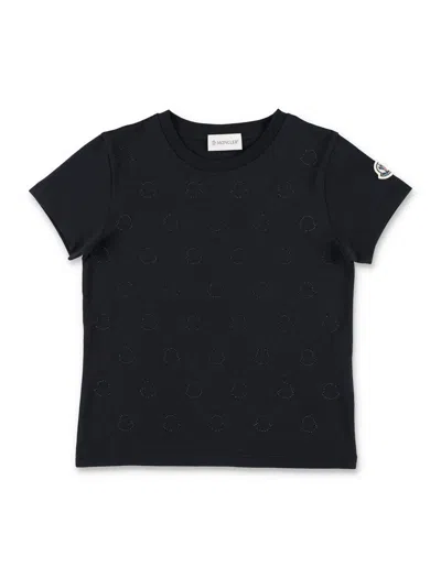 Moncler Kids' Tee Multi Logo In Black