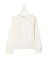 Moncler Teen Logo Patch Longsleeved T-shirt In White