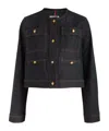 Moncler Tencin Stretch-denim Jacket In Black