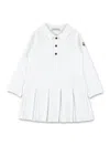 Moncler White Dress For Baby Girl With Logo