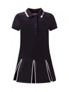 Moncler Logo Patch Polo Shirt Dress In Blu