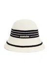 Moncler Bucket Cotton Blend Hat In White