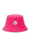 Moncler Terry Bucket Hat In Pink