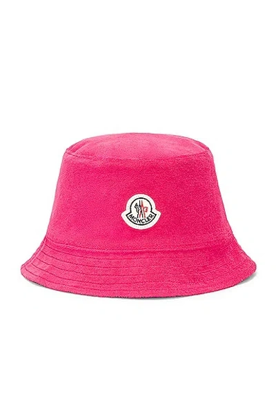 Moncler Terry Bucket Hat In Pink