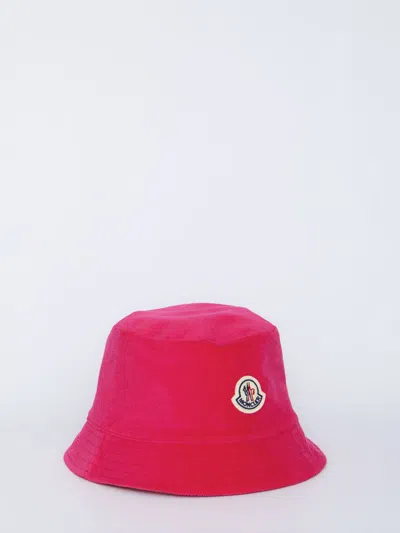 Moncler Terry Bucket Hat In Pink