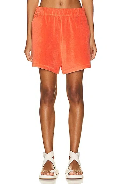 Moncler Elastic Waistband Shorts In Arancione