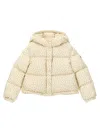 Moncler Tessa Hooded Down Jacket Pink In Beige