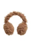 Moncler Teddy Fleece Padded Earmuffs With Adjustable Band In Brown