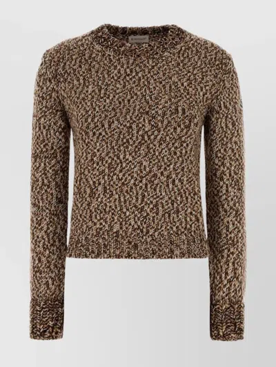 MONCLER TEXTURED KNIT CREW NECK SWEATER