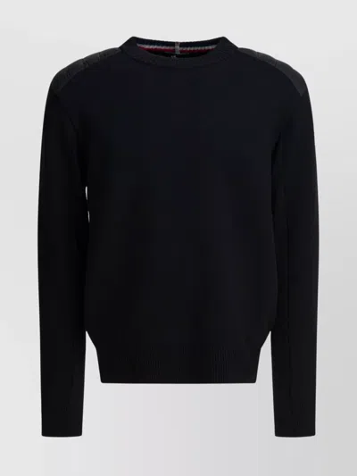 Moncler Textured Knitwear With Quilted Shoulder Panels In Multi