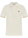 Moncler White Polo Shirt With Logo Patch On The Front In Cotton Woman In White
