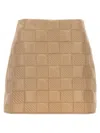 Moncler High-waisted Quilted Mini Skirt In Brown