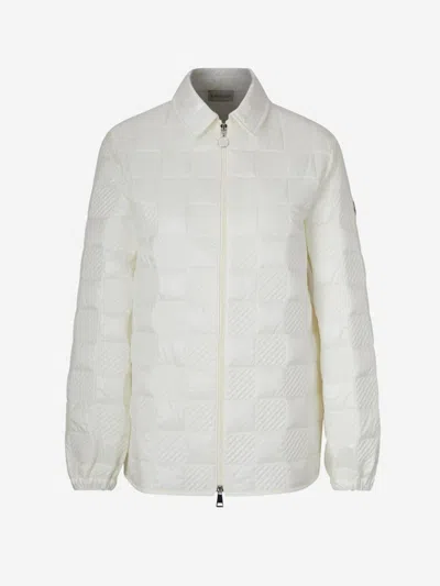Moncler Textured Technical Jacket In White