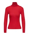 Moncler Textured Wool Sweater In Red