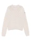 Moncler Textured Wool Sweater In Neutral
