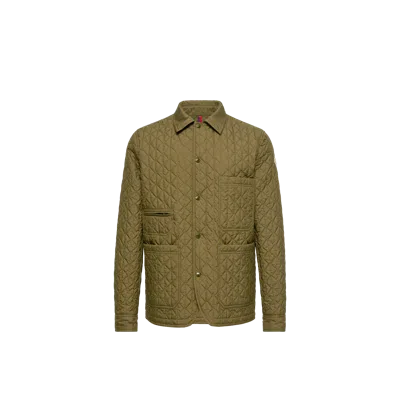 Moncler Theoline Diamond-quilted Padded Mid-length Jacket, Men, Green, Size: 6