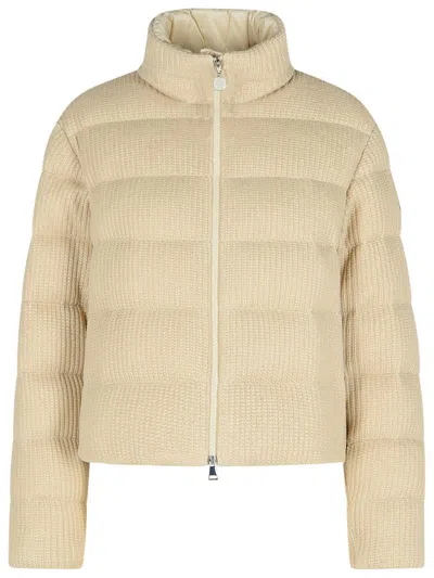 MONCLER MONCLER 'THOIRY' BEIGE COTTON DOWN JACKET