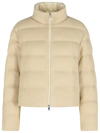 MONCLER MONCLER 'THOIRY' BEIGE COTTON DOWN JACKET WOMEN