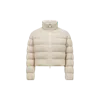 Moncler Thoiry Laminated Cotton Short Down Jacket Beige In Beige
