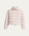 Moncler Thoiry Sparkly Down Puffer Jacket In Light Pink